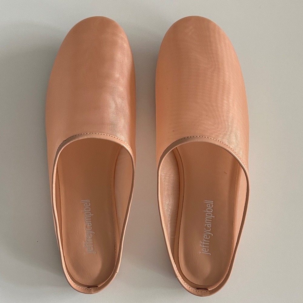 Jeffrey Campbell Peach Leather Slip-On Flats